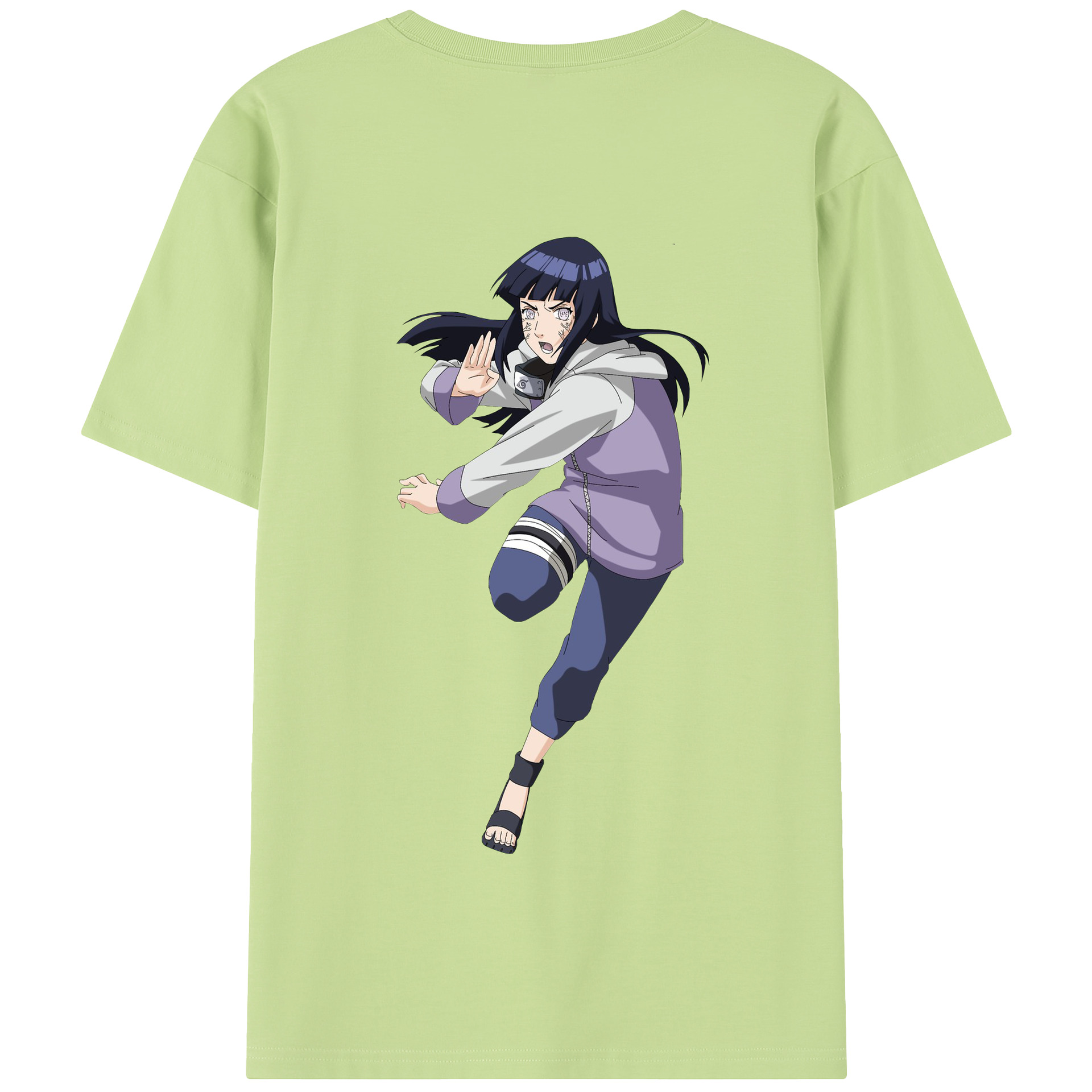 （画像用） NARUTO -ナルト- 日向ヒナタ Hyūga Hinata 綿100％半袖Tシャツ（背面プリント）